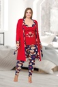 Pajamas Set 3 Piece Cotton Kimono