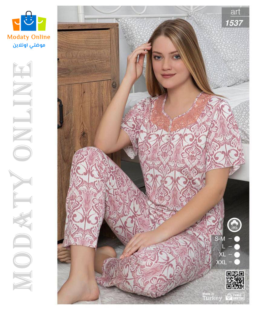 Pajamas Half Sleeves Woman Cotton