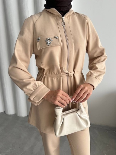 Tracksuit Set Cotton Beige